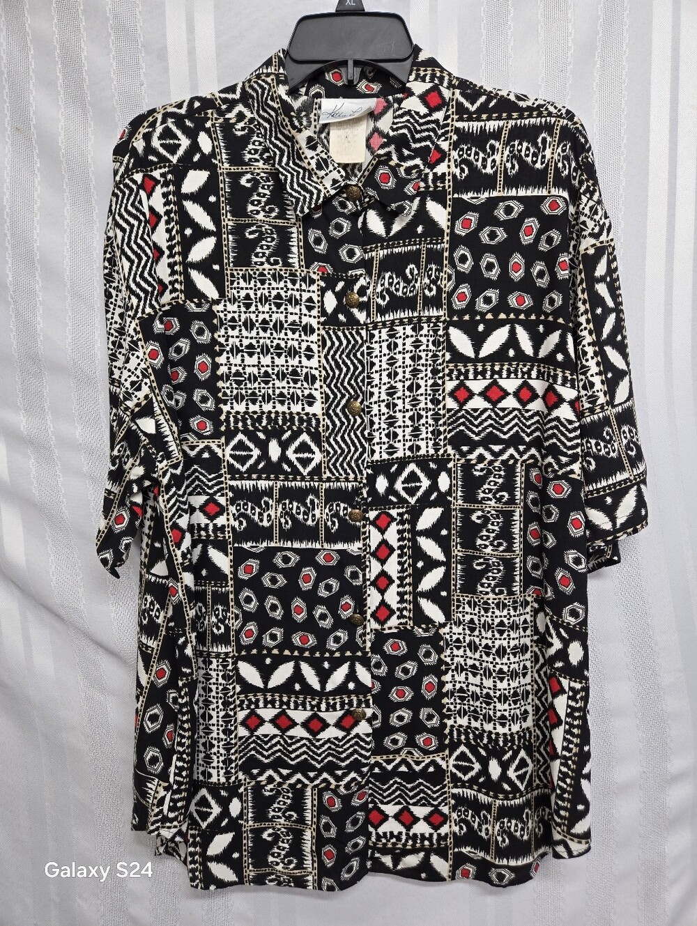 KITHIE LEE WOMEN'S MULTICOLORED SHORTSLEEVE BUTTON DOWN SHIRT SIZE 16